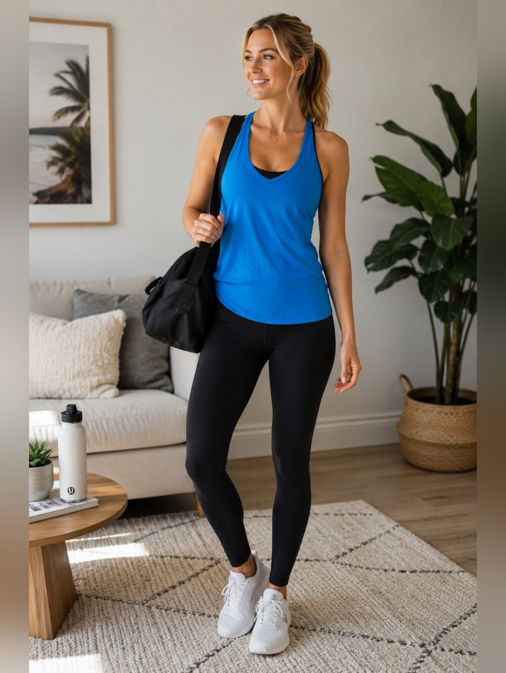 Lululemon Wild And Free Tank Top Womens 6 Blue Racerback Athletic Workout Yoga